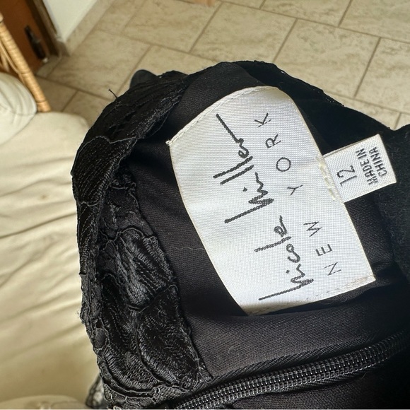 Nicole Miller Black Red Lace Sleeveless Christmas Holiday NYE Dress  Sz 12 - Picture 9 of 11